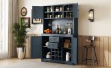 Coffee Bar Cabinet Kitchen Cabinet with Storage, Farmhouse Wine Cabinet with Drawers shelves and cabinets