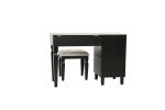 Traditional Formal Black Color Vanity Set w Stool Storage Drawers 1pc Bedroom Furniture Set Tufted Seat Stool