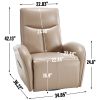 Brown Leatheraire Swivel and Rocker Power Recliner Chair with Lumbar Support, Max Swivel Degree 270¬∞