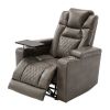 Power Motion Recliner with USB Charging Port and Hidden Arm Storage