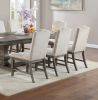 Traditional Formal 2pc Side Chairs Upholstered Back Oak Finish Wooden Legs Dining Room Furniture Nailhead Trims Dining Chairs