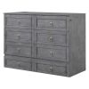 Full Size Murphy Bed with Large Drawers,Gray