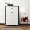 White and Espresso 5-Drawer Chest