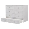 Full Size Murphy Bed with Large Drawers,White