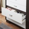 White and Espresso 5-Drawer Chest