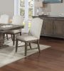 Traditional Formal 2pc Side Chairs Upholstered Back Oak Finish Wooden Legs Dining Room Furniture Nailhead Trims Dining Chairs