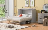 Full Size Murphy Bed with Large Drawers,White