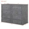 Full Size Murphy Bed with Large Drawers,Gray