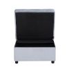 Modern Lift Top Storage Bench with Pull-out Bed 1pc Gray Velvet Tufted Solid Wood Furniture Convertible Chair