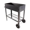 Aveyas Mobile Metal Raised Garden Bed Cart with Legs