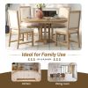 TREXM Retro Style Dining Chair Set with 4 Upholstered Chairs for Dining Room and Living Room (Natural Wood Wash)