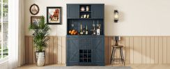 Coffee Bar Cabinet Kitchen Cabinet with Storage, Farmhouse Wine Cabinet with Drawers shelves and cabinets