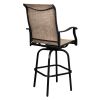 2pcs Wrought Iron Swivel Bar Chair Patio Swivel Bar Stools Black(without table)