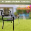 50" Outdoor Welcome Backrest Cast Iron&PVC Bench