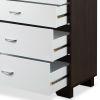 White and Espresso 5-Drawer Chest