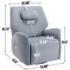 Blue Swivel and Rocker Power Recliner Chair with Lumbar and Neck Support Pillow, Max Swivel Degree 270¬∞