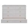 Queen Murphy Bed with Large Drawers,White