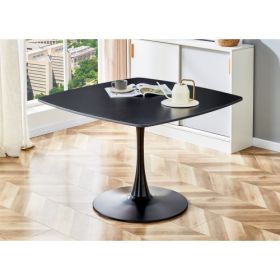 Fiberboard Black Dining Table (Option: Matte Black)