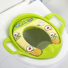 Toilet Seat Baby Seat Toilet Seat Soft Cushion Assist Toilet Seat (Color: Green)