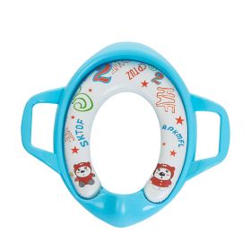 Toilet Seat Baby Seat Toilet Seat Soft Cushion Assist Toilet Seat (Color: Blue)