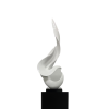 White Flame Floor Sculpture With Stand, 65" Tall