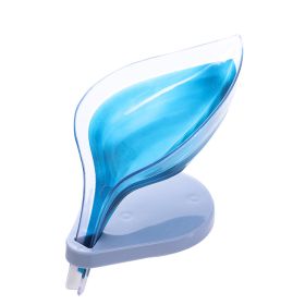 Soap Holder Sink Sponge Drain Box Creative Suction Cup (Option: Crystal blue-1pc)