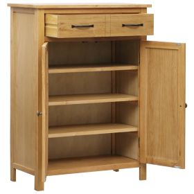 vidaXL Shoe Cabinet 76x37x105 cm Solid Oak Wood (Option: as picture)