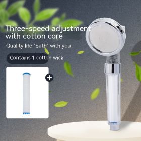 Three-speed Anion Supercharged Filtering Shower Head Nozzle (Option: Third Gear With Cotton Core)