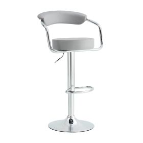 Radiance Rise Chrome Set of Two Stools (Color: Gray)