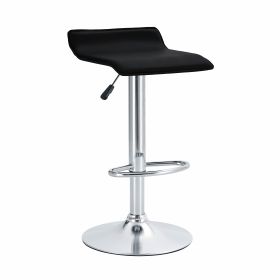 Zenith Chrome Elegance Counter Set of Two Stools (Color: Black)