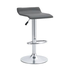 Zenith Chrome Elegance Counter Set of Two Stools (Color: Gray)