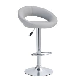 Opulent Orbit Chrome Swivel Set of Two Stools (Color: Gray)