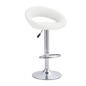 Opulent Orbit Chrome Swivel Set of Two Stools (Color: White)