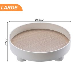 Modern Decorative Trays Home Decor Round Storage Tray Organizer Nordic Art Tray Jewelry Tray Candlestick Stand Table Living Room (Color: Large white, Ships From: China)